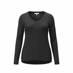 Eileen Fisher Pullover Sweater Linen Blend XS Crochet Women's Open‎ Knit Black